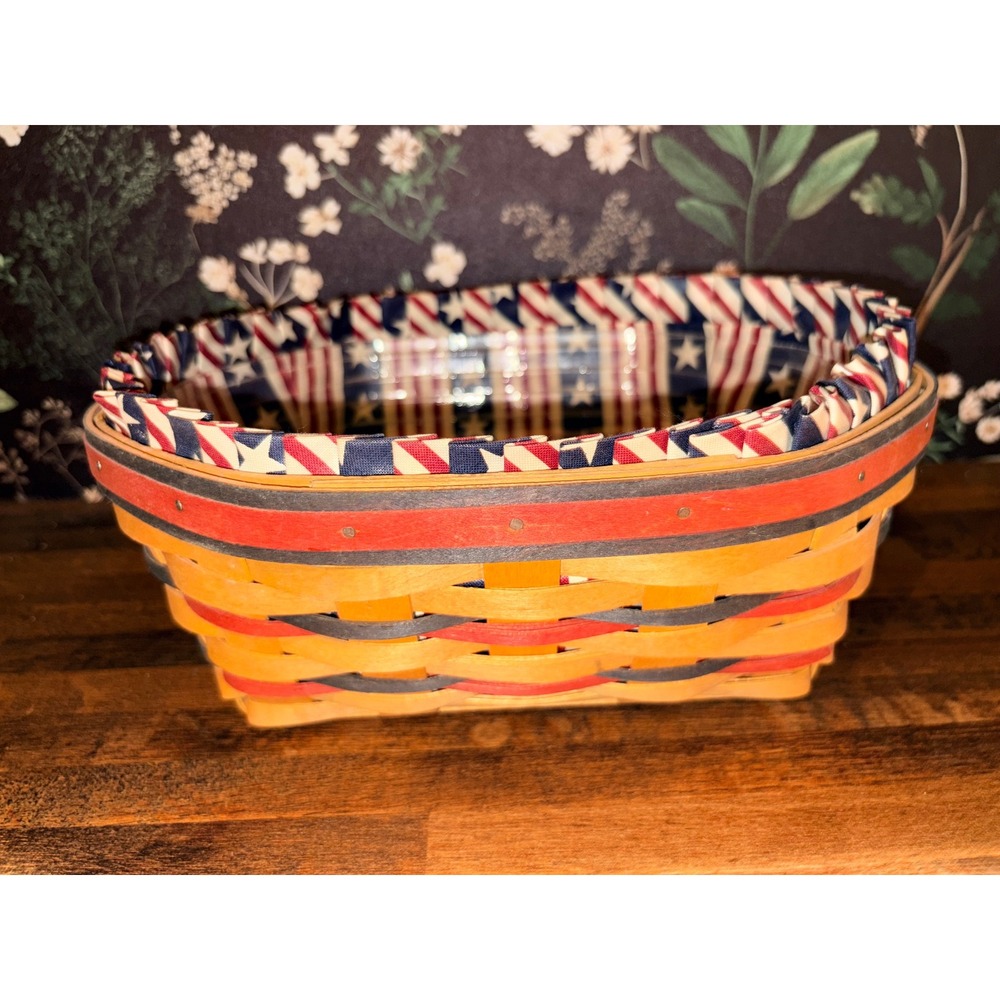 Longaberger Americana Basket Patriotic Stars Stripes Liner Plastic Protector